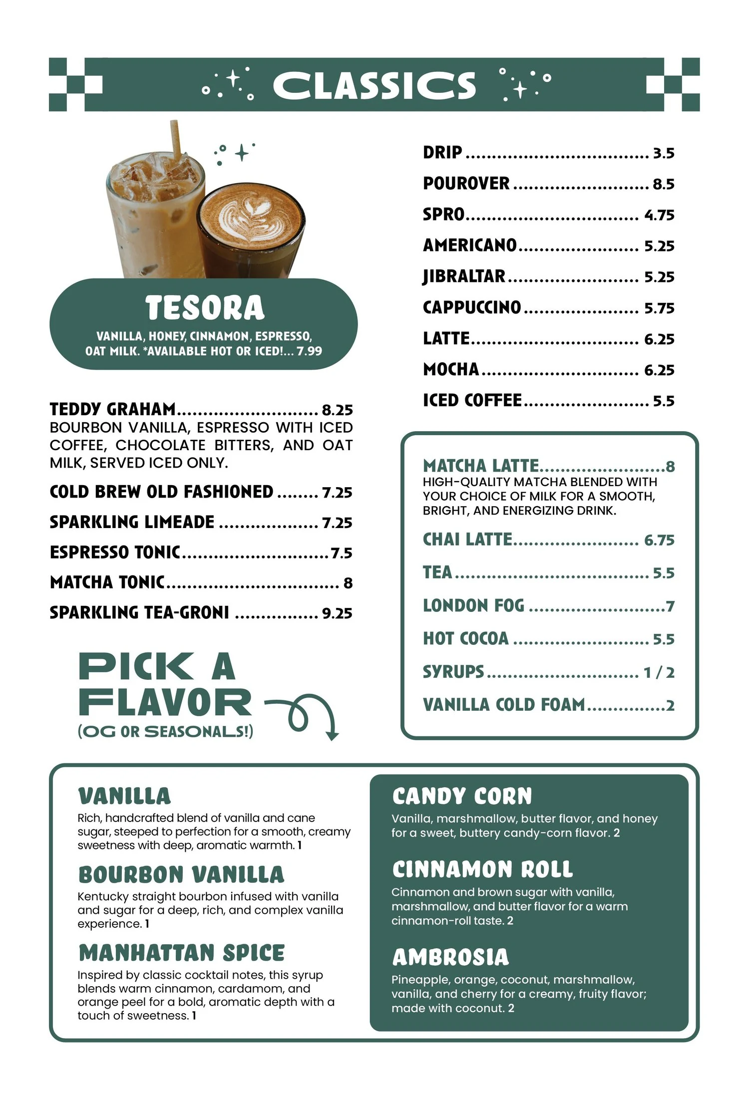 Sociology coffee & drinks menu. Choose Text menu for item descriptions and prices.